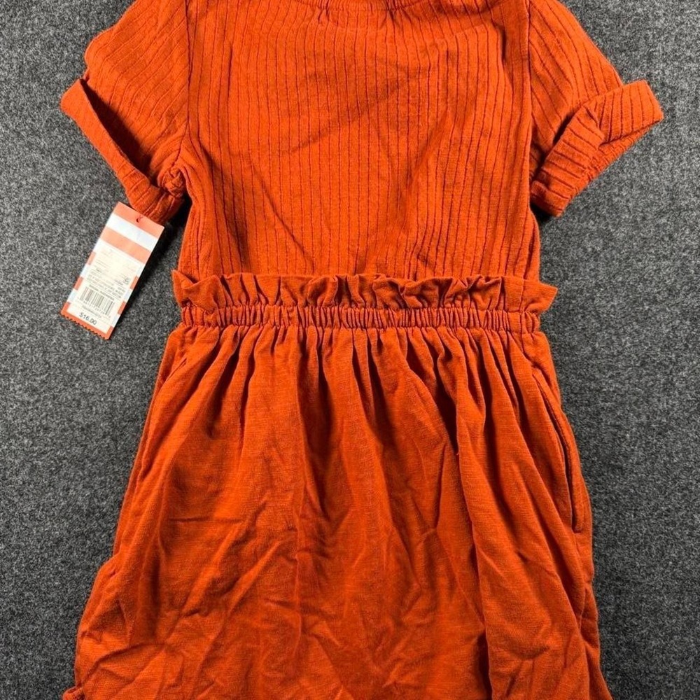 Cat&Jack burnt orange girls dress with pockets size 4/5 - Picture 3 of 3